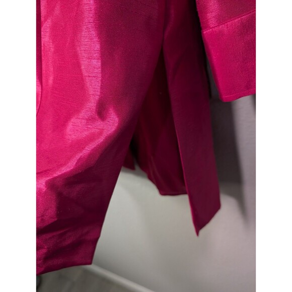 Chico's Hot Pink Topper Jacket Bracelet Sleeve Size 12 14 - Picture 10 of 13